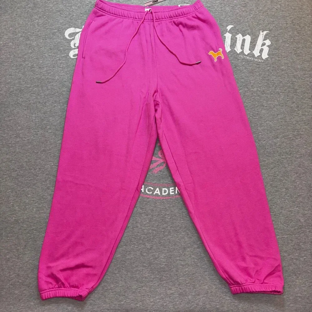 VS PINK Limited Edition Hot Pink & Orange Embroidered Pup Dog Logo Outfit - LG - Picture 4 of 10